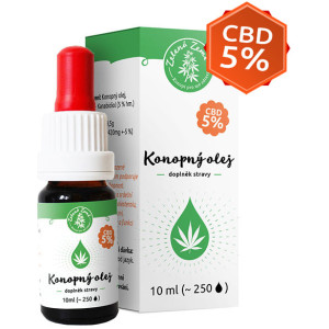 Zelená země CBD bio konopný olej 5 % 10 ml